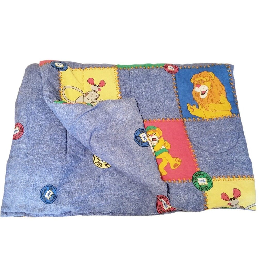 Between The Lions Comforter Blanket PBS Kids Television Y2K Nostalgia RARE 80x42